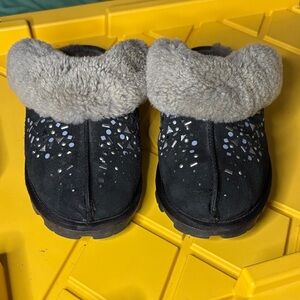 UGG Black and Gray Kids Slippers
